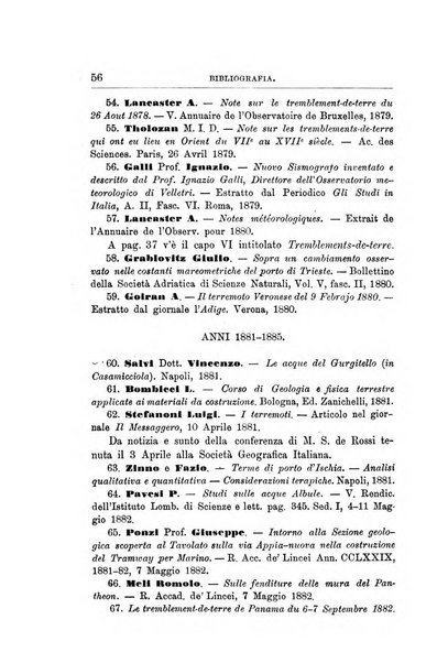 Bullettino del vulcanismo italiano periodico geologico ed archeologico per l'osservazione e la storia..