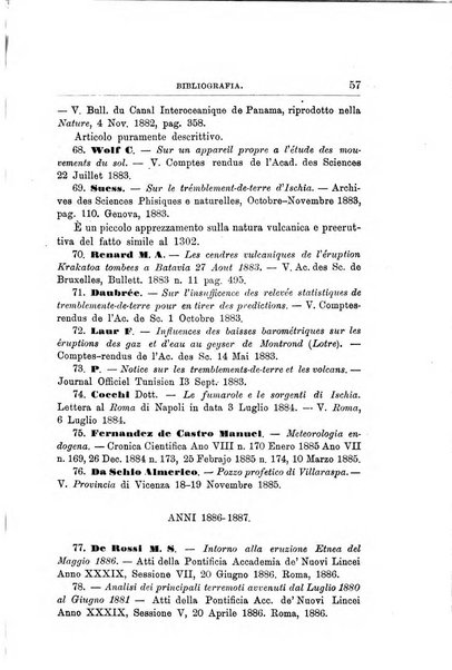 Bullettino del vulcanismo italiano periodico geologico ed archeologico per l'osservazione e la storia..