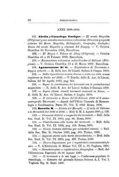 Bullettino del vulcanismo italiano periodico geologico ed archeologico per l'osservazione e la storia..