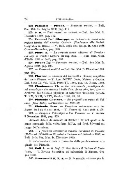 Bullettino del vulcanismo italiano periodico geologico ed archeologico per l'osservazione e la storia..