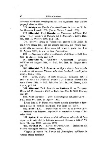 Bullettino del vulcanismo italiano periodico geologico ed archeologico per l'osservazione e la storia..