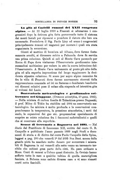 Bullettino del vulcanismo italiano periodico geologico ed archeologico per l'osservazione e la storia..