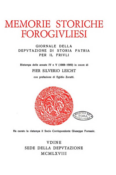 Memorie storiche forogiuliesi