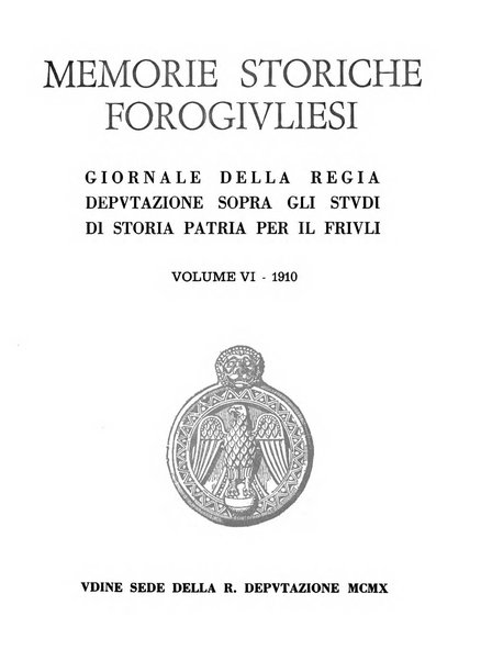 Memorie storiche forogiuliesi