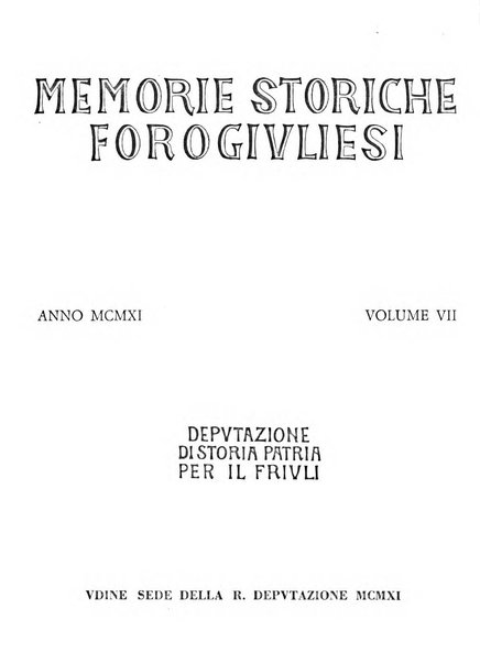 Memorie storiche forogiuliesi