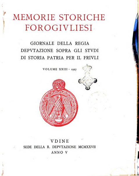 Memorie storiche forogiuliesi