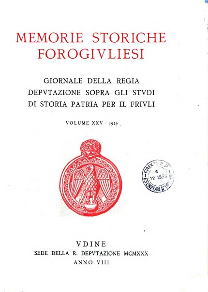 Memorie storiche forogiuliesi