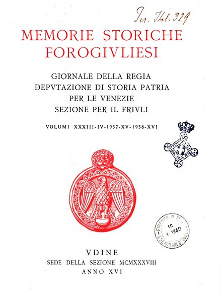 Memorie storiche forogiuliesi