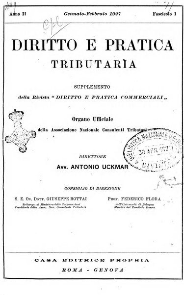 Diritto e pratica tributaria organo ufficiale della Associazione nazionale consulenti tributari