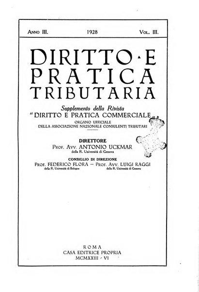 Diritto e pratica tributaria organo ufficiale della Associazione nazionale consulenti tributari