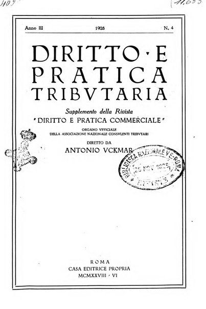 Diritto e pratica tributaria organo ufficiale della Associazione nazionale consulenti tributari