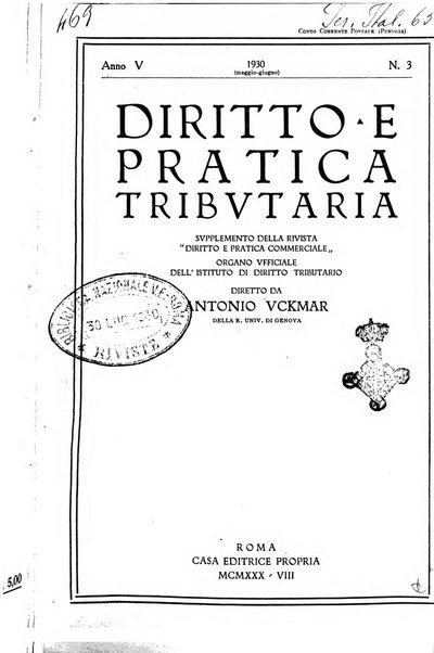 Diritto e pratica tributaria organo ufficiale della Associazione nazionale consulenti tributari