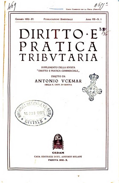 Diritto e pratica tributaria organo ufficiale della Associazione nazionale consulenti tributari