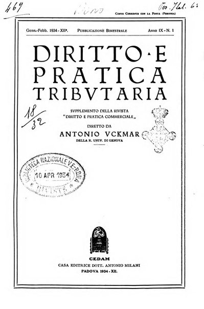 Diritto e pratica tributaria organo ufficiale della Associazione nazionale consulenti tributari