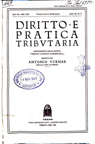 Diritto e pratica tributaria organo ufficiale della Associazione nazionale consulenti tributari