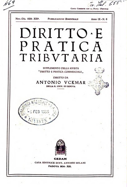 Diritto e pratica tributaria organo ufficiale della Associazione nazionale consulenti tributari