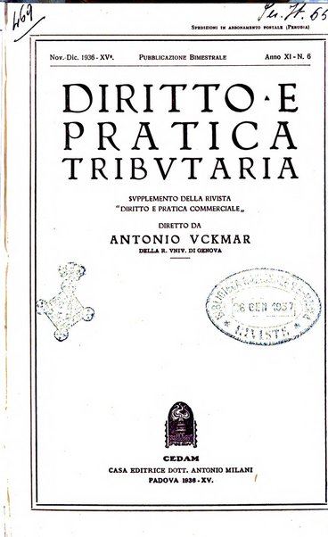 Diritto e pratica tributaria organo ufficiale della Associazione nazionale consulenti tributari