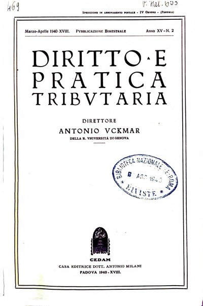 Diritto e pratica tributaria organo ufficiale della Associazione nazionale consulenti tributari