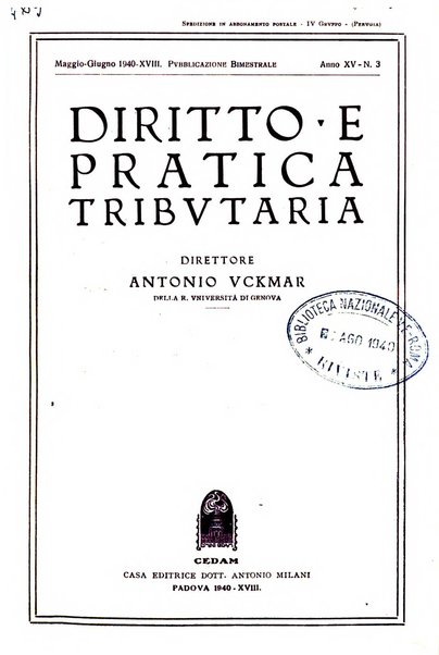 Diritto e pratica tributaria organo ufficiale della Associazione nazionale consulenti tributari