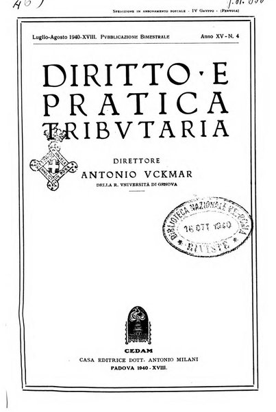 Diritto e pratica tributaria organo ufficiale della Associazione nazionale consulenti tributari