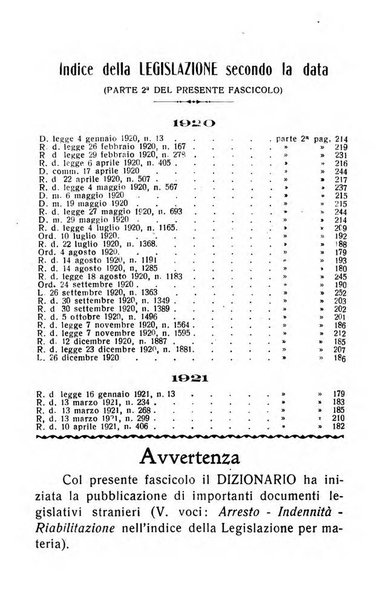 Il dizionario penale rassegna completa di giurisprudenza e dottrina. Parte seconda, Leggi speciali