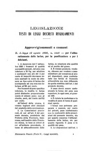 Il dizionario penale rassegna completa di giurisprudenza e dottrina. Parte seconda, Leggi speciali