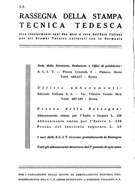 Rassegna della stampa tecnica tedesca