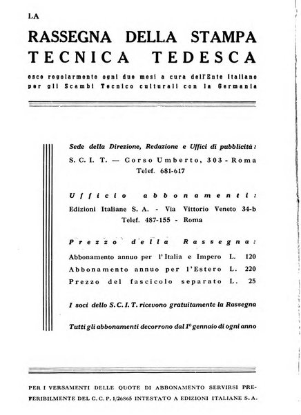 Rassegna della stampa tecnica tedesca