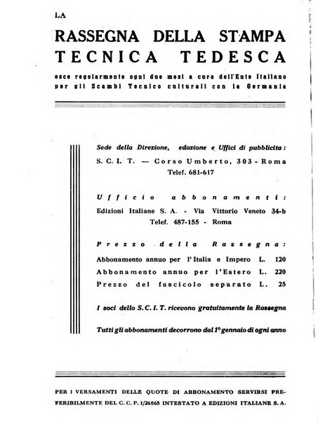 Rassegna della stampa tecnica tedesca