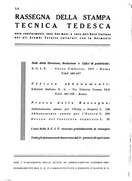 Rassegna della stampa tecnica tedesca