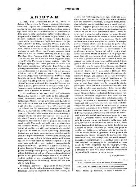 Gymnasium periodico letterario-didattico per le scuole secondarie