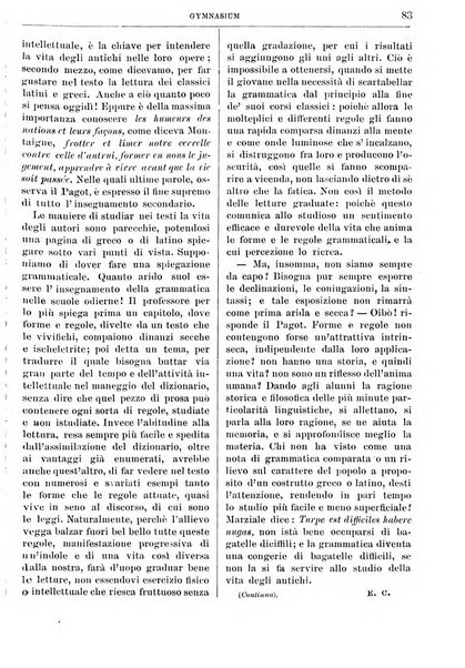 Gymnasium periodico letterario-didattico per le scuole secondarie