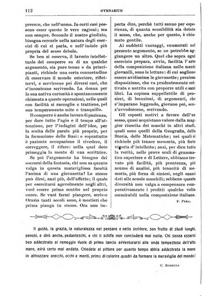 Gymnasium periodico letterario-didattico per le scuole secondarie