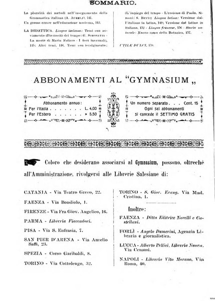 Gymnasium periodico letterario-didattico per le scuole secondarie