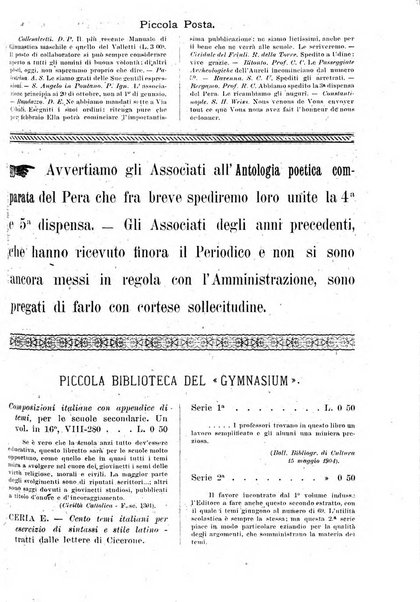 Gymnasium periodico letterario-didattico per le scuole secondarie