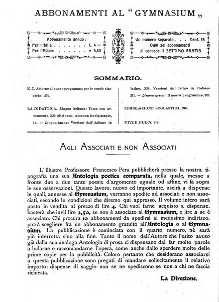 Gymnasium periodico letterario-didattico per le scuole secondarie