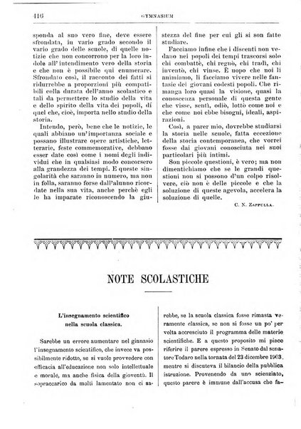 Gymnasium periodico letterario-didattico per le scuole secondarie