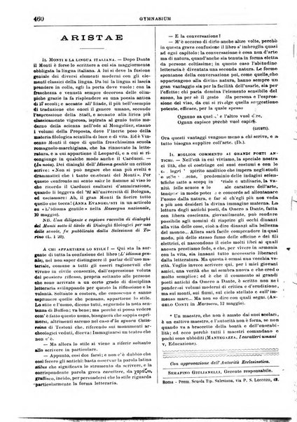 Gymnasium periodico letterario-didattico per le scuole secondarie