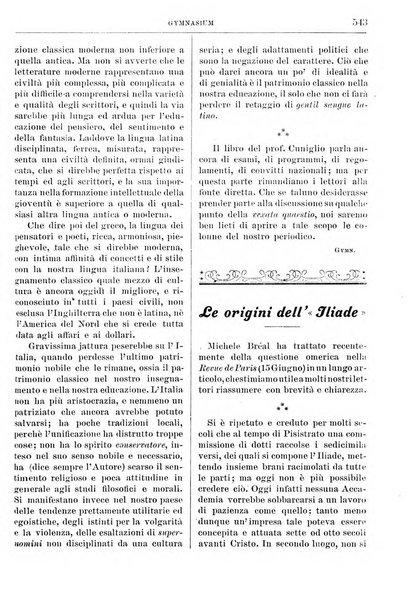 Gymnasium periodico letterario-didattico per le scuole secondarie