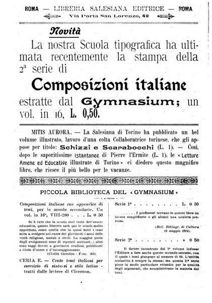 Gymnasium periodico letterario-didattico per le scuole secondarie