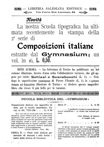 Gymnasium periodico letterario-didattico per le scuole secondarie