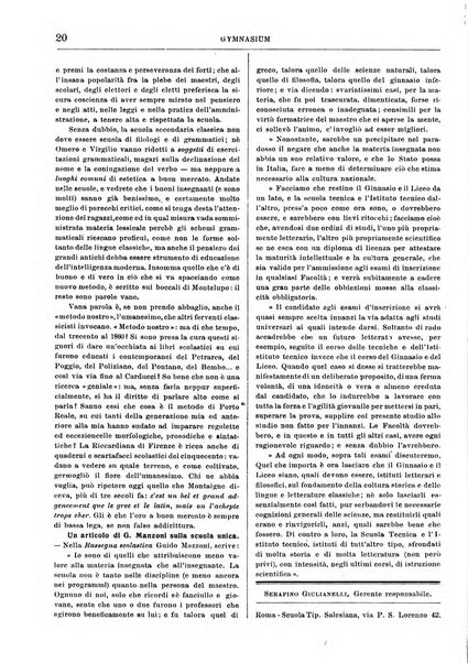 Gymnasium periodico letterario-didattico per le scuole secondarie