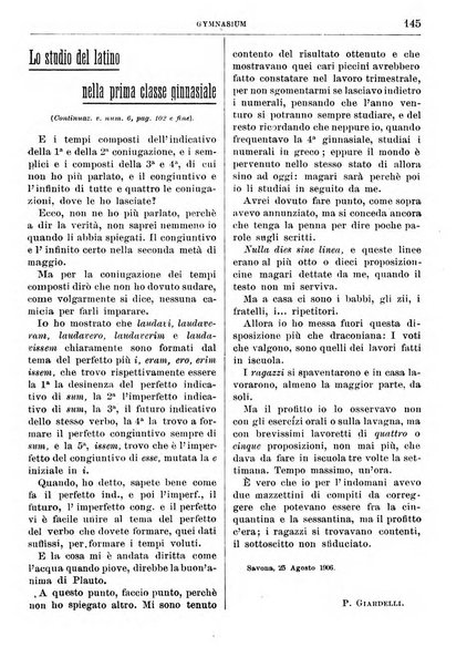 Gymnasium periodico letterario-didattico per le scuole secondarie