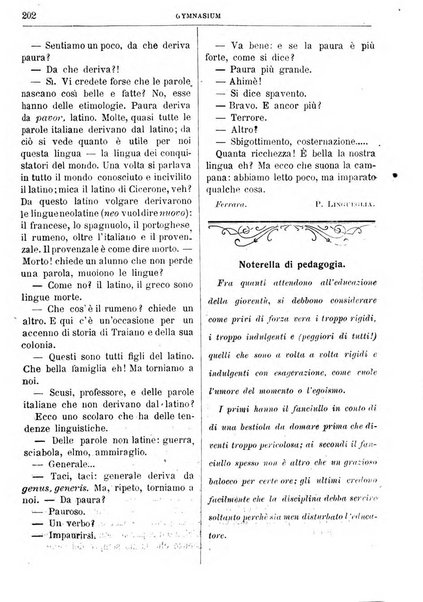 Gymnasium periodico letterario-didattico per le scuole secondarie