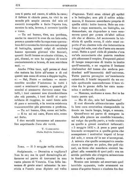 Gymnasium periodico letterario-didattico per le scuole secondarie