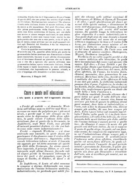 Gymnasium periodico letterario-didattico per le scuole secondarie