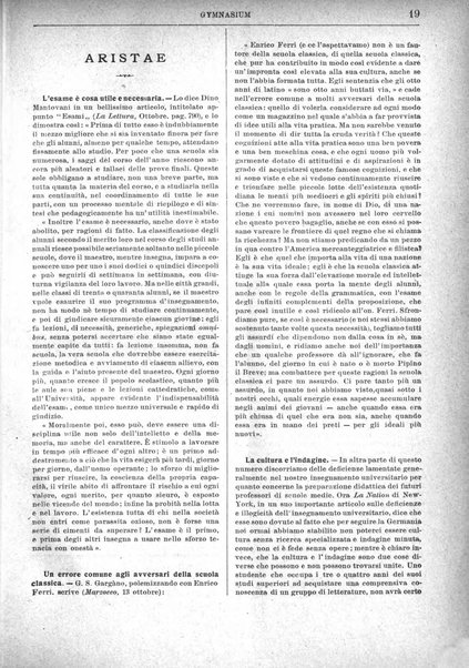 Gymnasium periodico letterario-didattico per le scuole secondarie