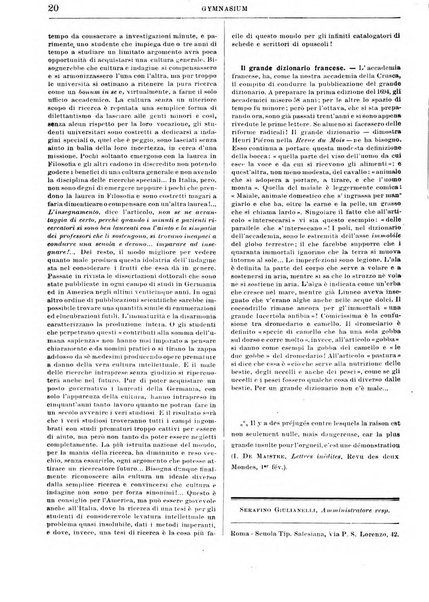 Gymnasium periodico letterario-didattico per le scuole secondarie