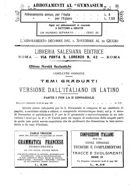 Gymnasium periodico letterario-didattico per le scuole secondarie