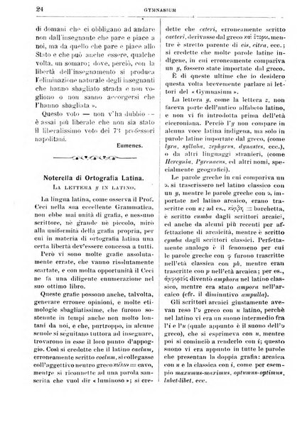 Gymnasium periodico letterario-didattico per le scuole secondarie